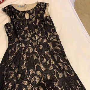 Black and Tan lace cocktail dress